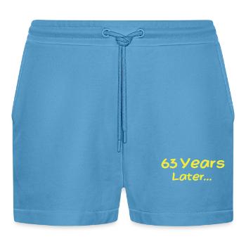 63 Jahre später Lustige Geburtstagsgeschenke, 63. Geburtstag - Organic Relaxed Cropped Shorts Made in EU -  Sol Blue - Vorne