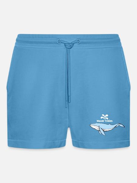 Wal und Wasser - Organic Relaxed Cropped Shorts Made in EU -  Sol Blue