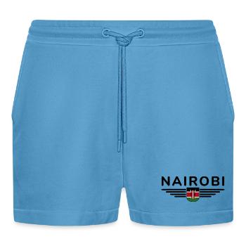 Nairobi Fans: T-Shirt für Kenia-Liebhaber - Organic Relaxed Cropped Shorts Made in EU -  Sol Blue - Vorne