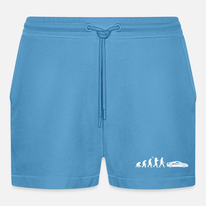 Auto De Sport Evolution - Organic Relaxed Cropped Shorts Made in EU - Sol Blue