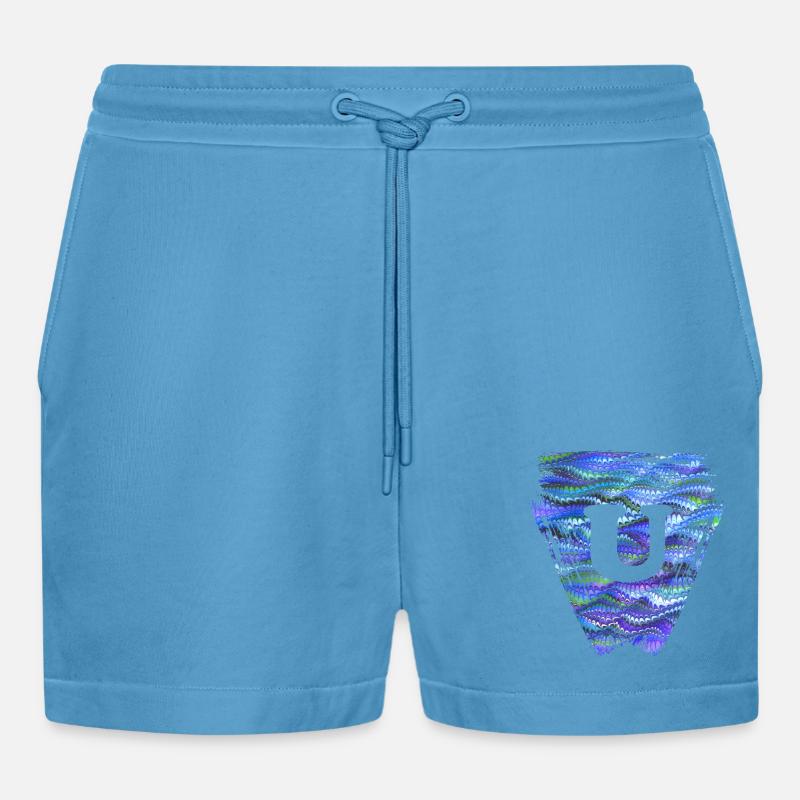 Triangle E 103 U - Organic Relaxed Cropped Shorts Made in EU -  Sol Blue