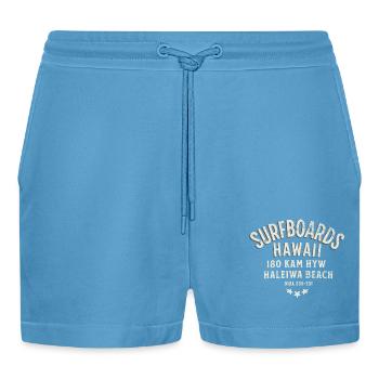 Surfboards Hawaii Haleiwa beach - Short bio décontracté court fabriqué en UE -  Sol Blue - Devant