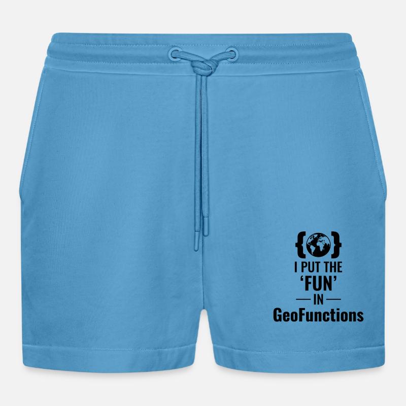 GeoFunctions GIS Programming Developer Fun - Organic Relaxed Cropped Shorts Made in EU -  Sol Blue
