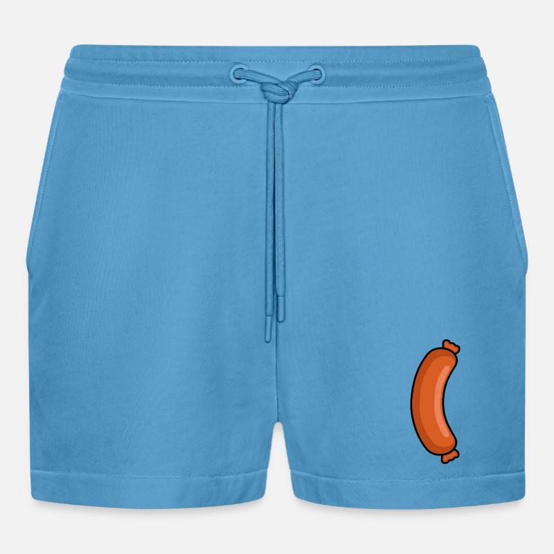 Leckere Wurst – Metzger Fleischfresser Design - Organic Relaxed Cropped Shorts Made in EU -  Sol Blue