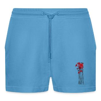 Illustration de fleurs de galets - Short bio décontracté court fabriqué en UE -  Sol Blue - Devant