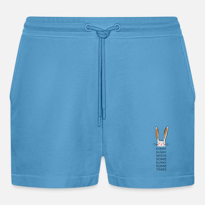 every bunny needs some bunny - Organic Relaxed Cropped Shorts Made in EU -  Sol Blue