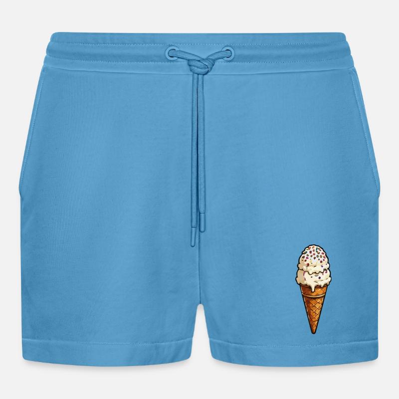 Doppel-Eiscreme mit Streuseln - Organic Relaxed Cropped Shorts Made in EU -  Sol Blue