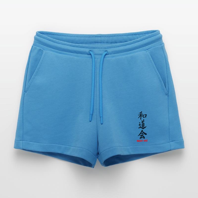 Wado kai black kanji with text Organic Relaxed Cropped Shorts Made in EU