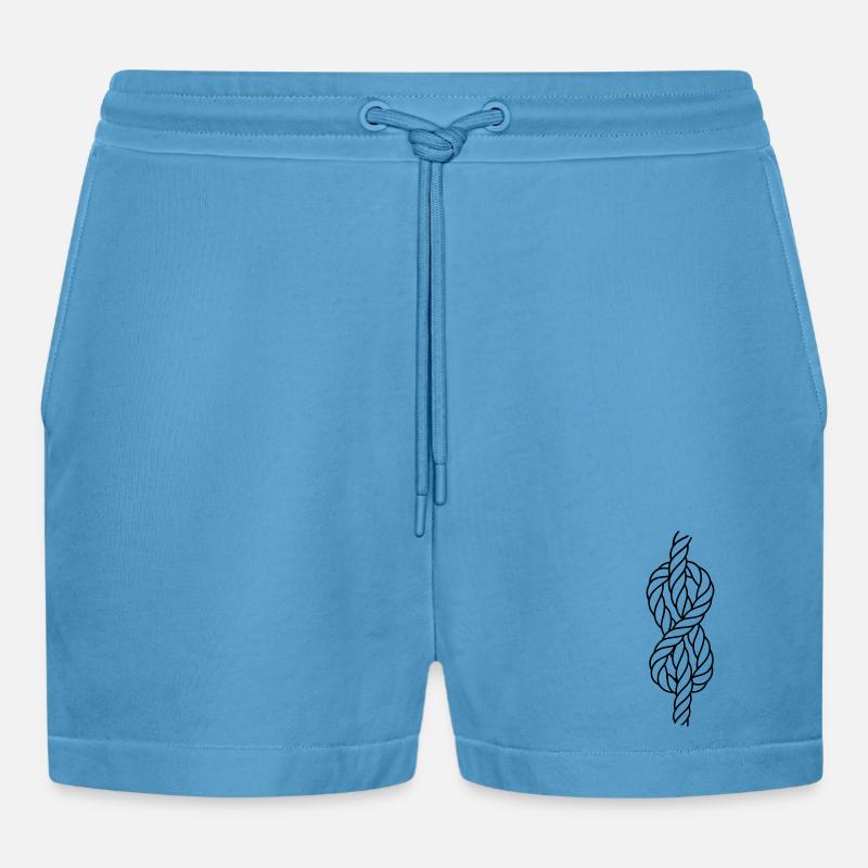 Figure-of-eight knot climbing knot - Organic Relaxed Cropped Shorts Made in EU -  Sol Blue