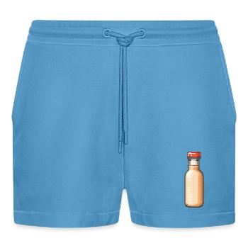 Potion Bottle Pixel Art Vintage - Organic Relaxed Cropped Shorts Made in EU -  Sol Blue - Front