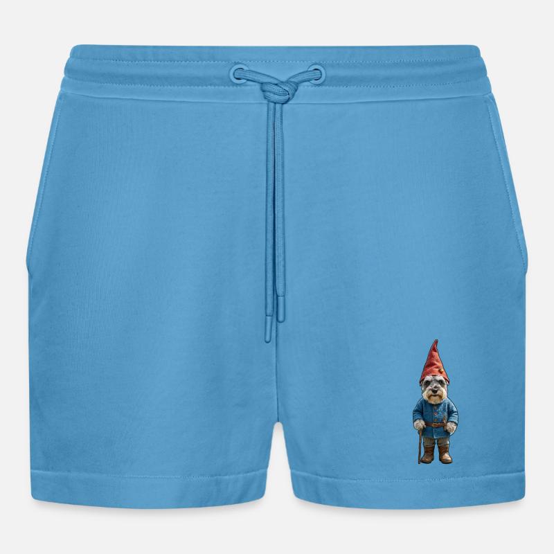Garden Gnome Schnauzer Magic - Organic Relaxed Cropped Shorts Made in EU -  Sol Blue