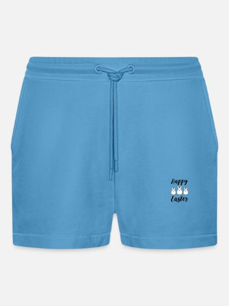 Joyeux lapins de Pâques - Short bio décontracté court fabriqué en UE - Sol Blue