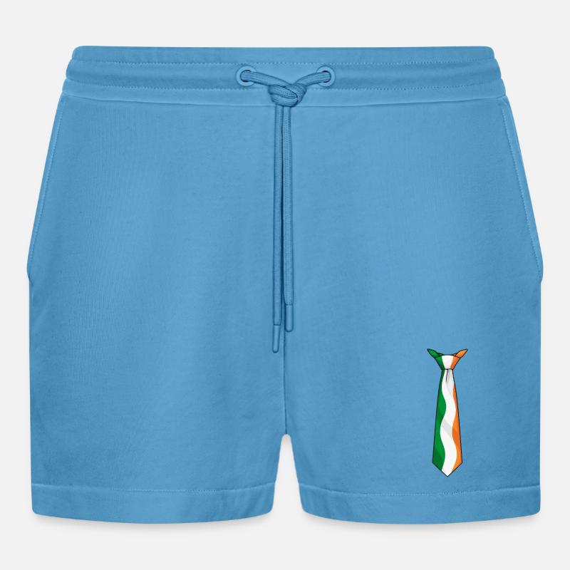 Cravate d’Irlande – Conception du drapeau - Short bio décontracté court fabriqué en UE -  Sol Blue