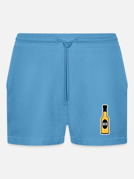 Bierflasche (Bier / Bierchen / NEG 3C) - Organic Relaxed Cropped Shorts Made in EU - Sol Blue