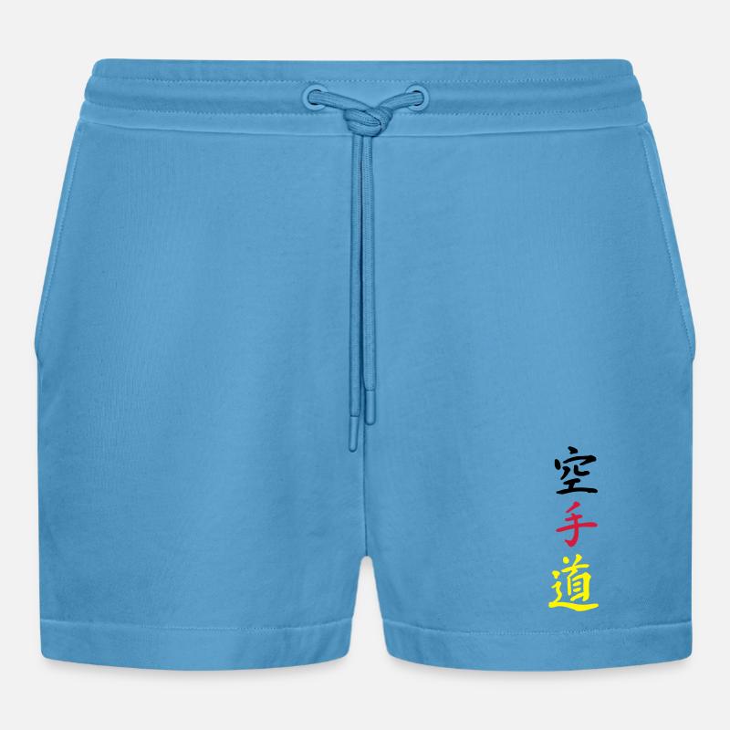 karate germany - Organic Relaxed Cropped Shorts Made in EU -  Sol Blue
