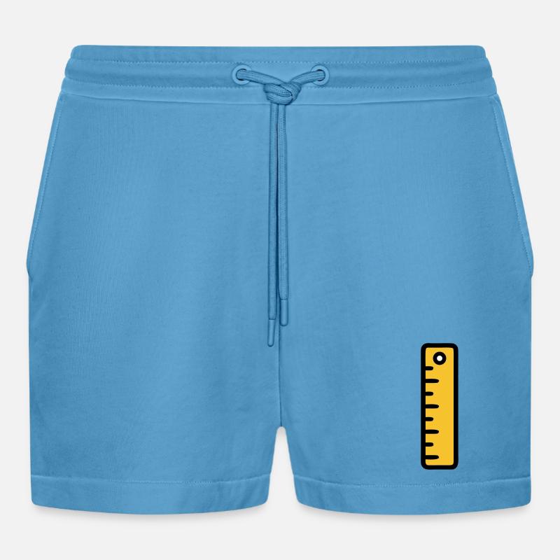 Scale Ruler Tool Office - Organic Relaxed Cropped Shorts Made in EU -  Sol Blue
