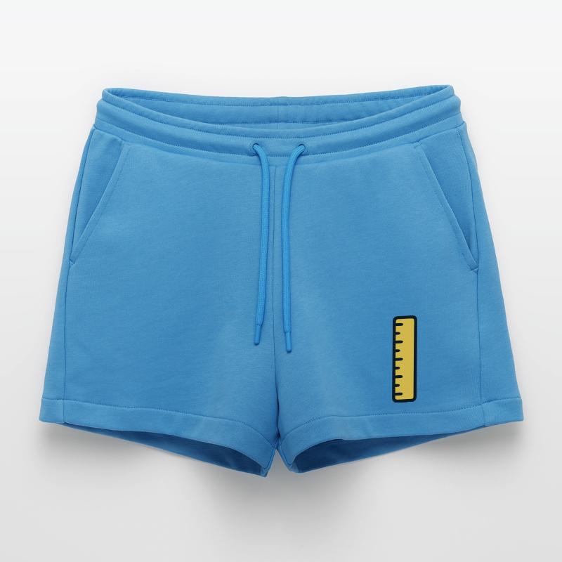 Ruler Math Geometry School Organic Relaxed Cropped Shorts Made in EU