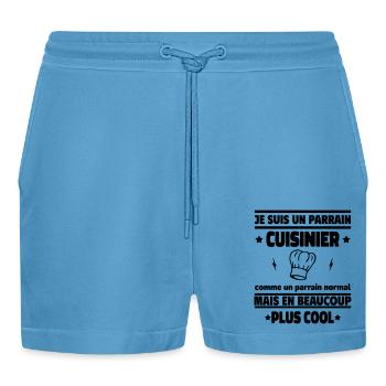 Je suis un parrain cuisinier plus cool - Short bio décontracté court fabriqué en UE -  Sol Blue - Devant