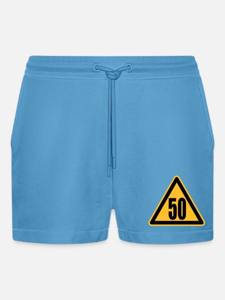 Achtung 50 - Organic Relaxed Cropped Shorts Made in EU - Sol Blue