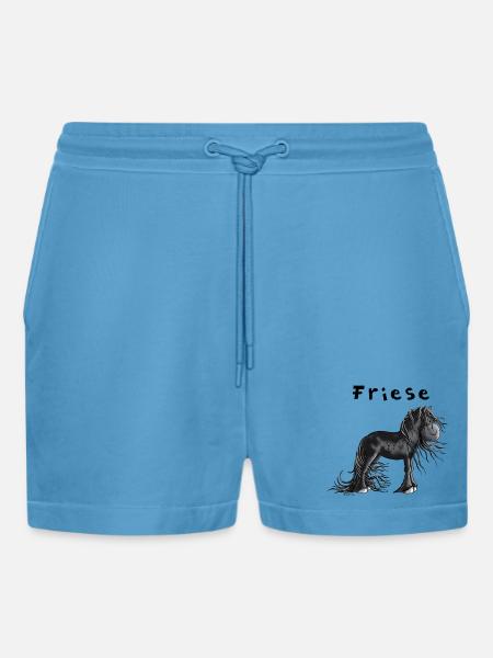 Niedliches Friesenpferd - Organic Relaxed Cropped Shorts Made in EU -  Sol Blue