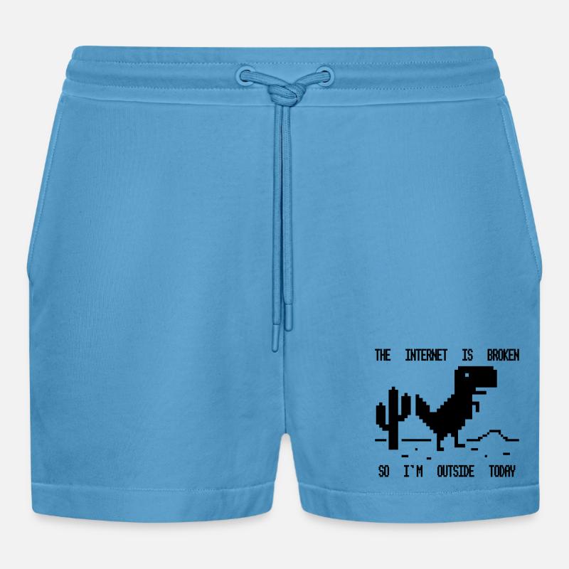 Das Internet ist kaputt - Organic Relaxed Cropped Shorts Made in EU - Sol Blue