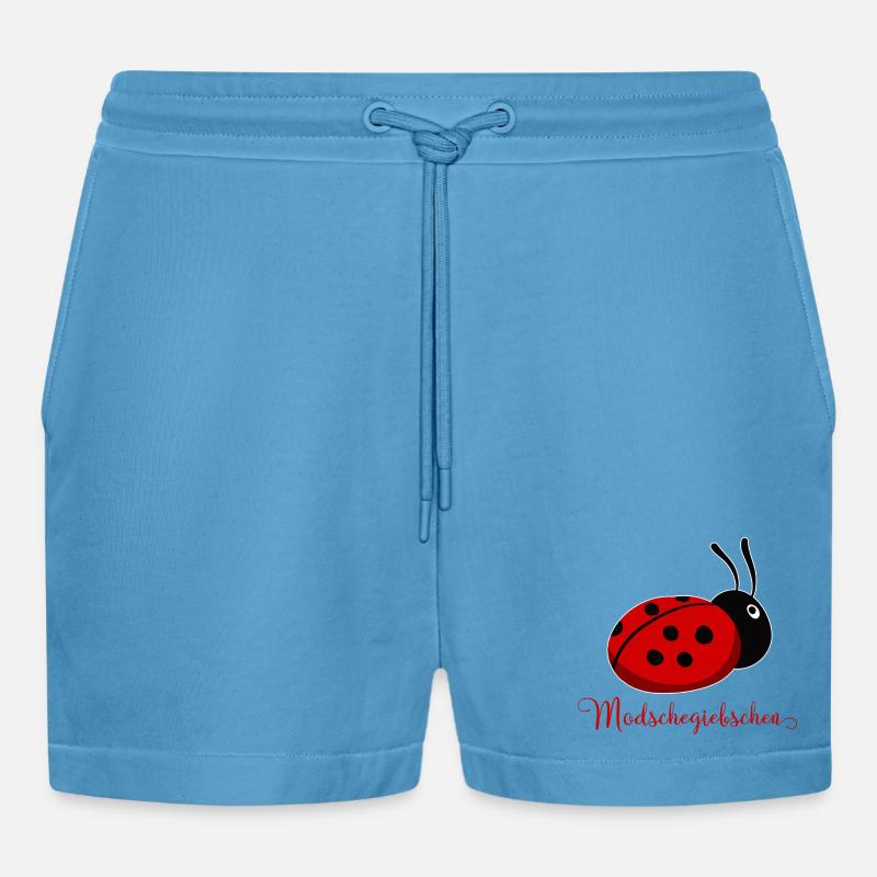 Modschegiebchen Ladybug Saxon Gift Idea - Organic Relaxed Cropped Shorts Made in EU -  Sol Blue