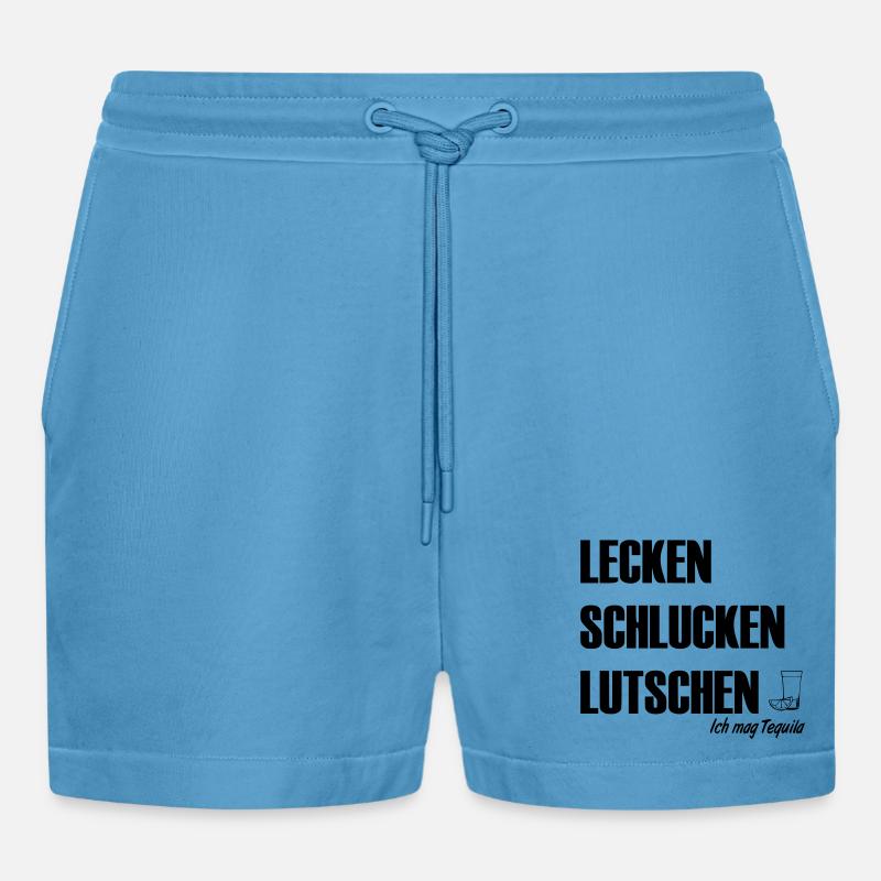 Ich mag Tequila - Organic Relaxed Cropped Shorts Made in EU -  Sol Blue