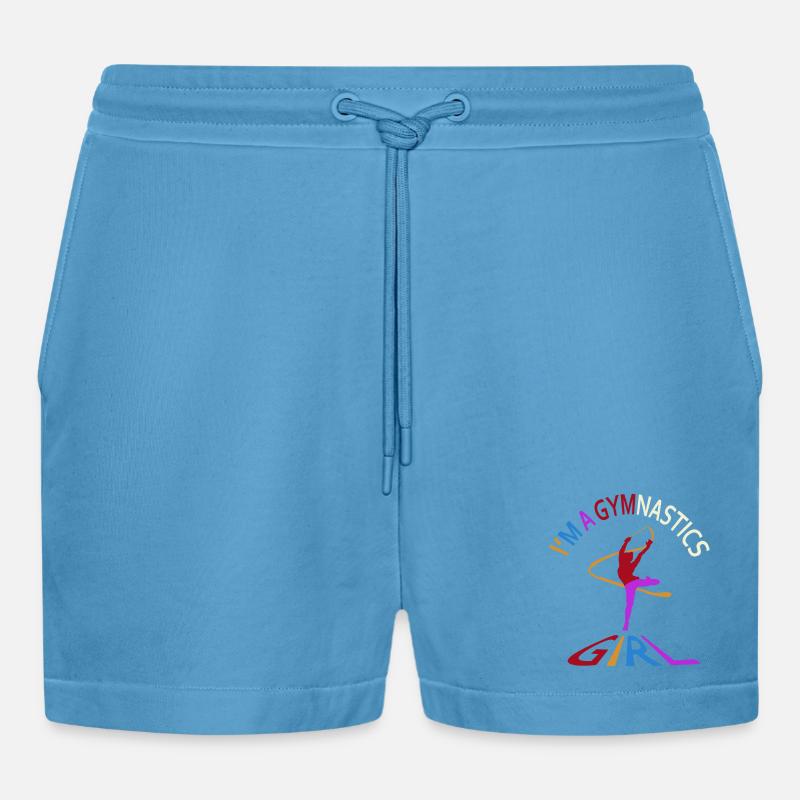 Ich bin ein Gymnastikmädchen - Organic Relaxed Cropped Shorts Made in EU -  Sol Blue