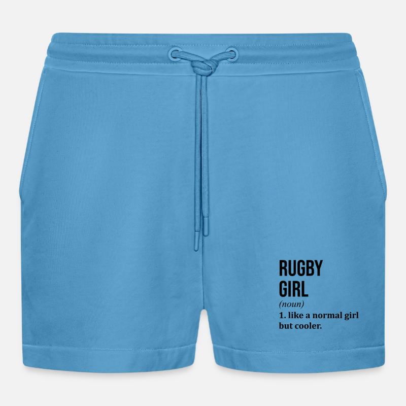 Rugby - Organic Relaxed Cropped Shorts Made in EU -  Sol Blue