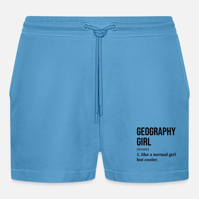 Geography - Organic Relaxed Cropped Shorts Made in EU -  Sol Blue