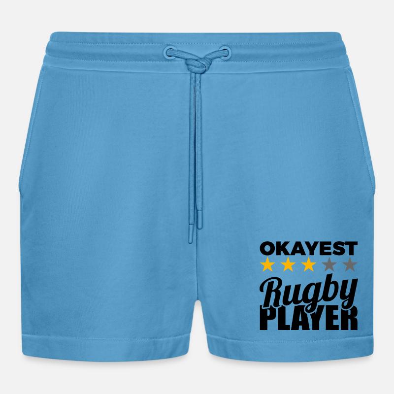 Rugby Player - Organic Relaxed Cropped Shorts Made in EU -  Sol Blue