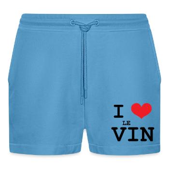 Ich liebe Wein / Alkohol - Organic Relaxed Cropped Shorts Made in EU -  Sol Blue - Vorne