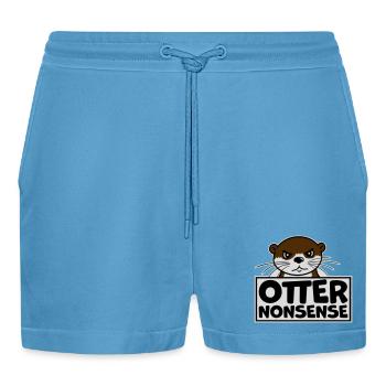 Otter Nonsense Lustig Wortspiel Otter Liebe Spruch - Organic Relaxed Cropped Shorts Made in EU -  Sol Blue - Vorne