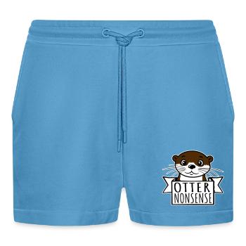 Otter Nonsense Lustig Wortspiel Otter Liebe Spruch - Organic Relaxed Cropped Shorts Made in EU -  Sol Blue - Vorne