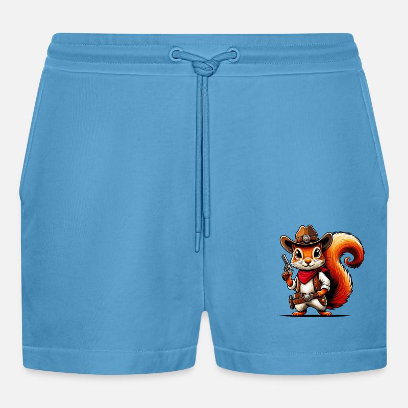 Cowboy Eichhoernchen - Organic Relaxed Cropped Shorts Made in EU -  Sol Blue