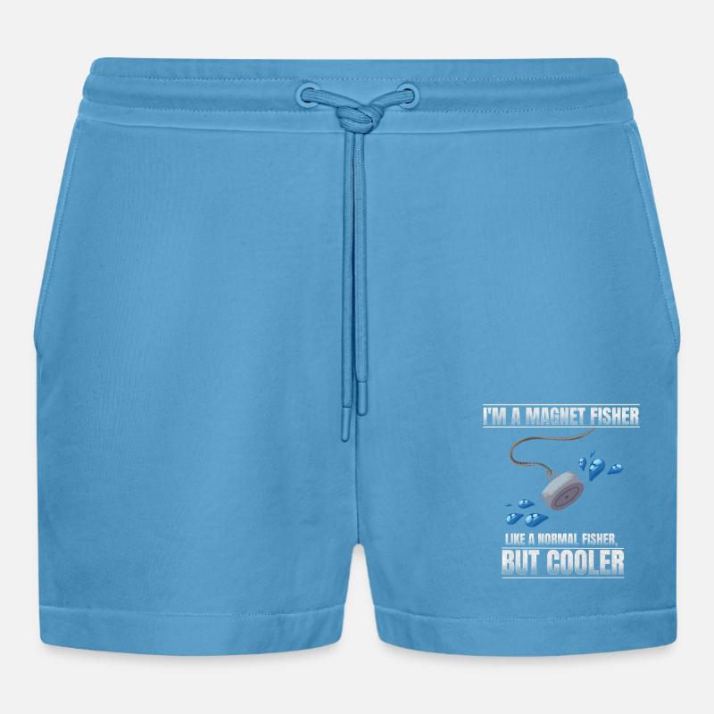 Ich bin ein Magnetfischer - Organic Relaxed Cropped Shorts Made in EU -  Sol Blue
