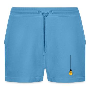 decke oben kabel haengen gluehbirne licht strom id - Organic Relaxed Cropped Shorts Made in EU -  Sol Blue - Vorne