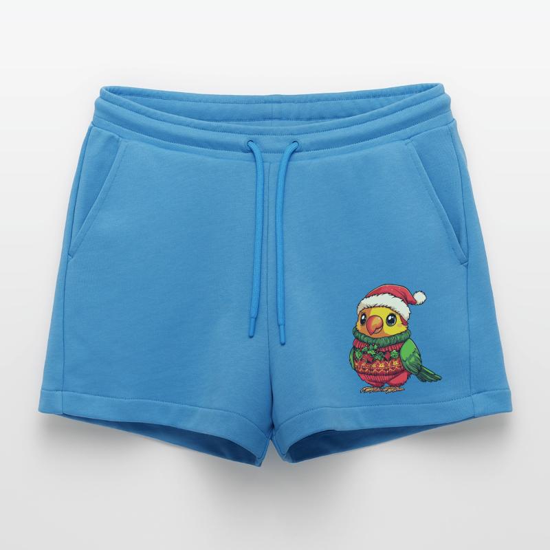 Bande dessinée de Noël perroquet Short bio décontracté court fabriqué en UE