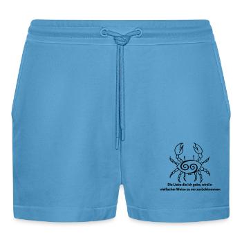 Sternzeichen Krebs - Organic Relaxed Cropped Shorts Made in EU -  Sol Blue - Vorne