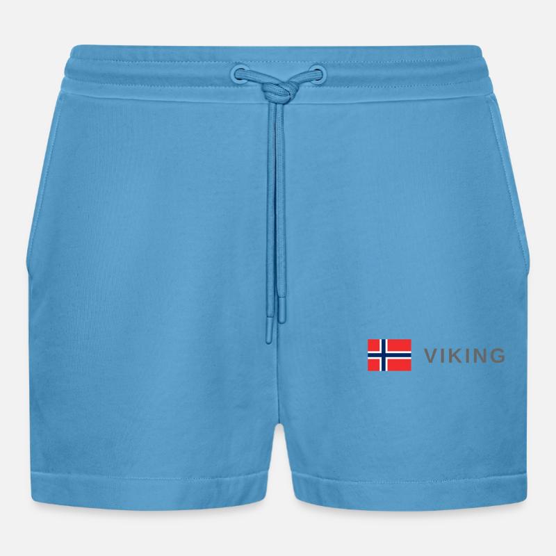 Wikinger - Organic Relaxed Cropped Shorts Made in EU -  Sol Blue