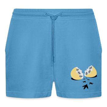 Prison Break - Organic Relaxed Cropped Shorts Made in EU -  Sol Blue - Vorne