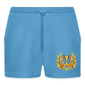 Krone König Majestät königlich Prinz - Organic Relaxed Cropped Shorts Made in EU -  Sol Blue - Vorne