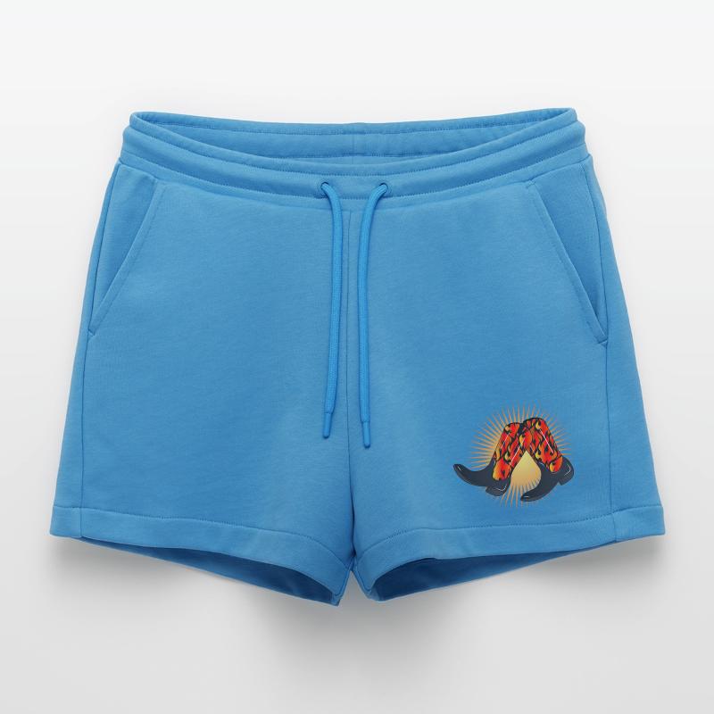 extravagant western boots with flame pattern Organic Relaxed Cropped Shorts Made in EU