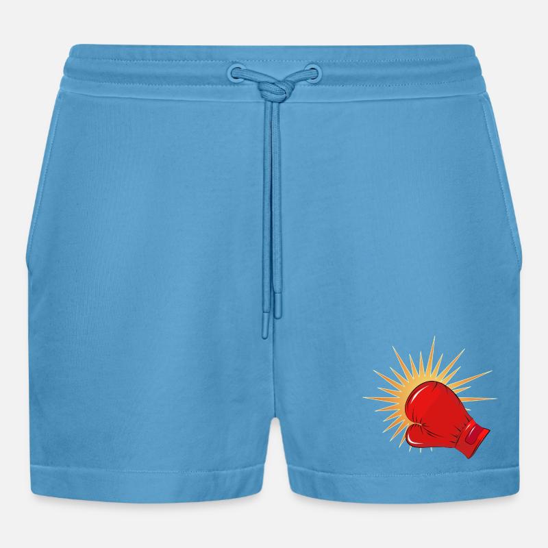 Roter Boxhandschuh mit Schlag-Effekt - Organic Relaxed Cropped Shorts Made in EU -  Sol Blue