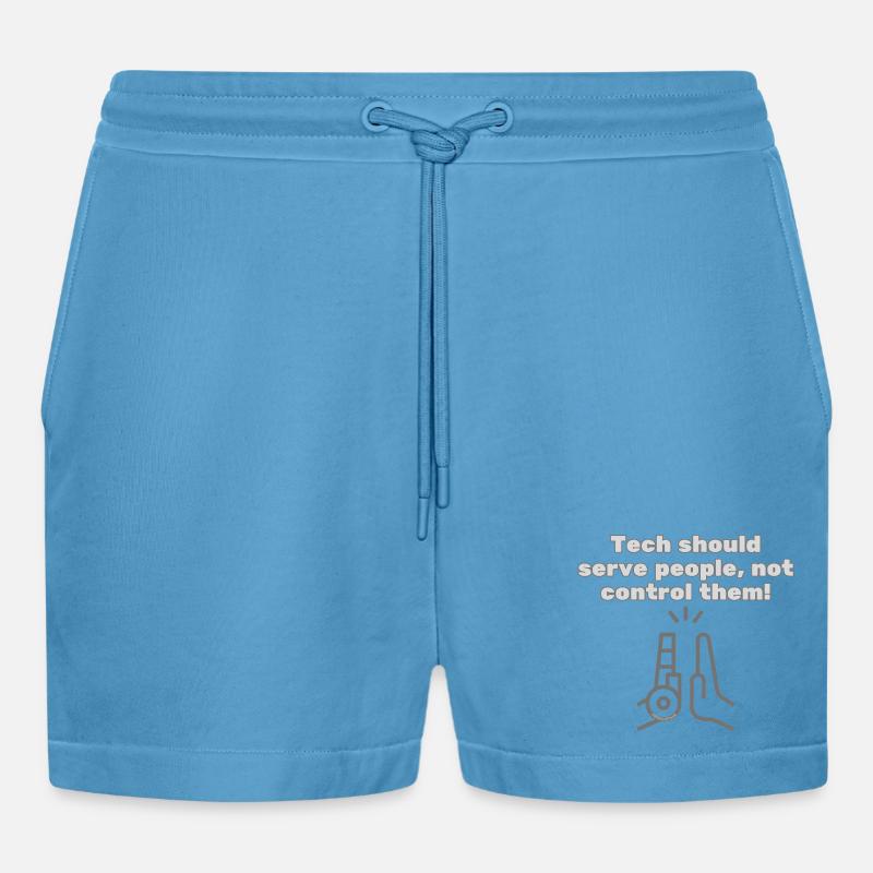 Tech should serve people - #EthicalTech Statement - Organic Relaxed Cropped Shorts Made in EU -  Sol Blue