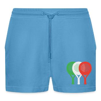 padel-italia2 - Organic Relaxed Cropped Shorts Made in EU -  Sol Blue - Front