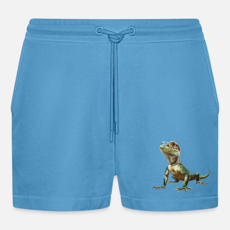 Eidechsen Eidechse - Organic Relaxed Cropped Shorts Made in EU -  Sol Blue