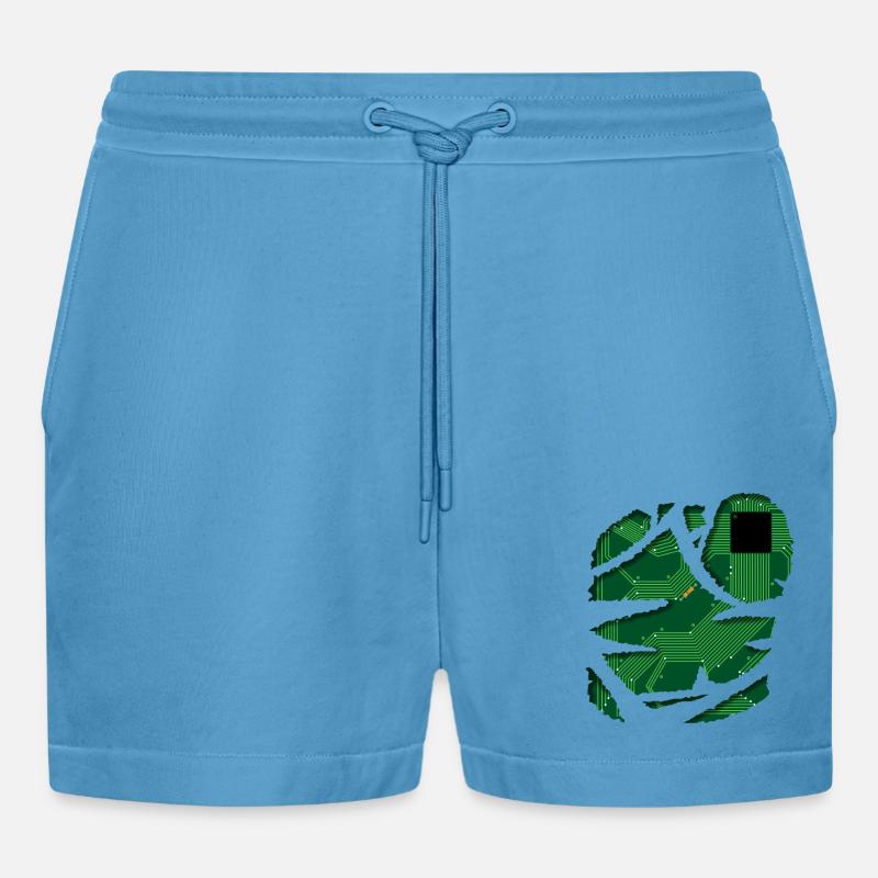 Stromkreis / Strom / Schaltplan / Technik Shirt - Organic Relaxed Cropped Shorts Made in EU -  Sol Blue