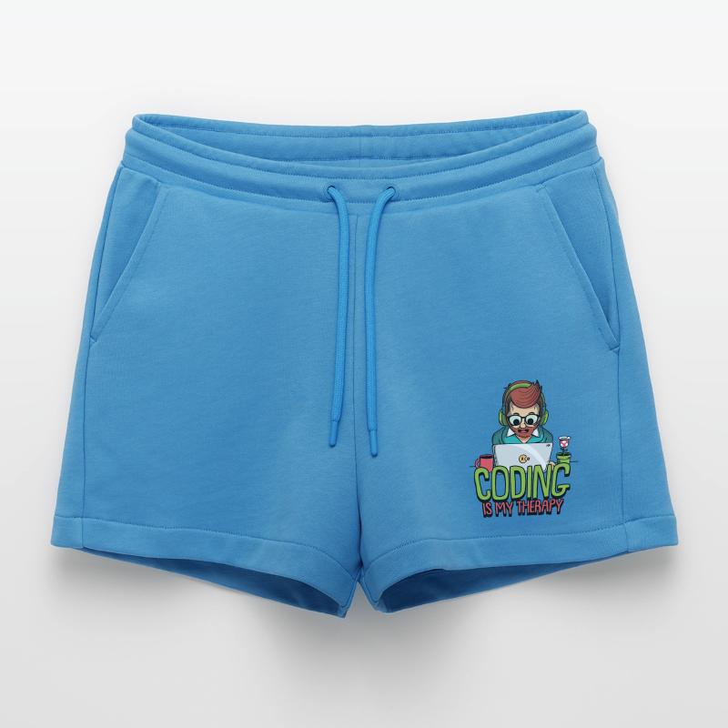 Hacking Programmer Hacker Code Coding Gift Organic Relaxed Cropped Shorts Made in EU