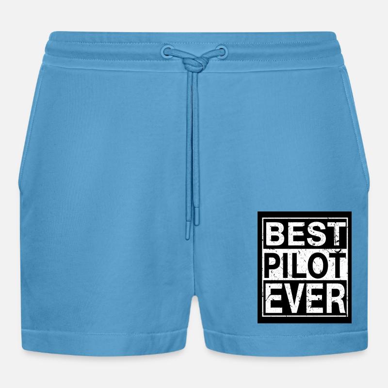 Pilot Bester Pilot - Organic Relaxed Cropped Shorts Made in EU -  Sol Blue